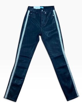 7 for all mankind black jeans hight waist rise skinny black b(air) animal prints